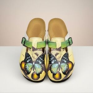 Calceo Butterfly Clogs Cork Comfort Vegan Leather